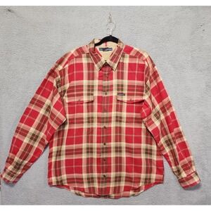 Tommy Hilfiger Mens Dress Shirt Red Plaid Size‎ XXL Long Sleeve